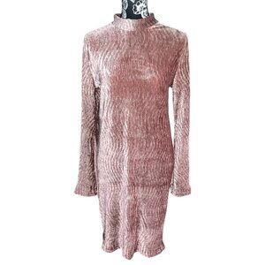 Eloquii Plus Flare Sleeve Textured Velvet Dress